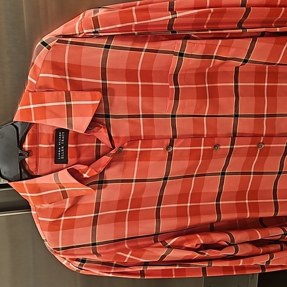 💕LINDA ALLARD ELLEN TRACY💕 Plaid Button Down Shirt ~ 100% Silk NWOT - Picture 3 of 8